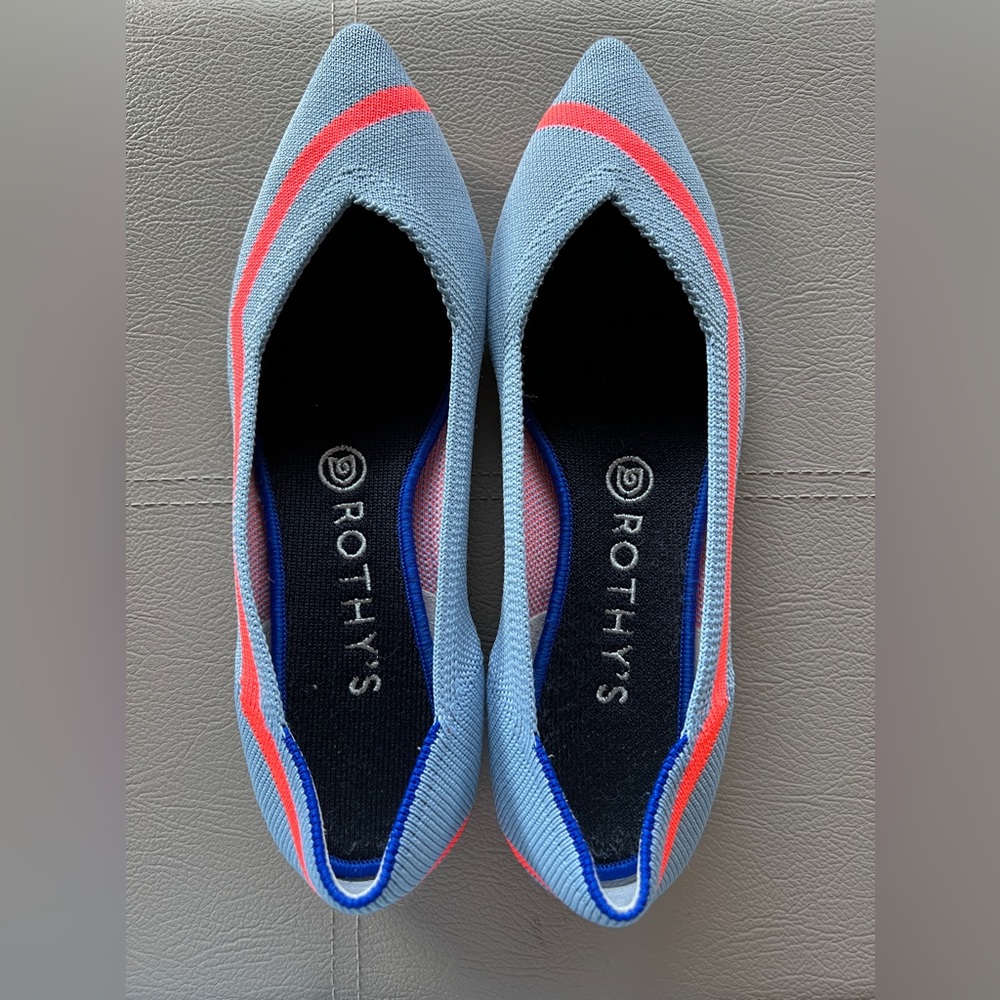 🦄RARE🦄 Rothy’s Rare Light Blue Neon Line Points